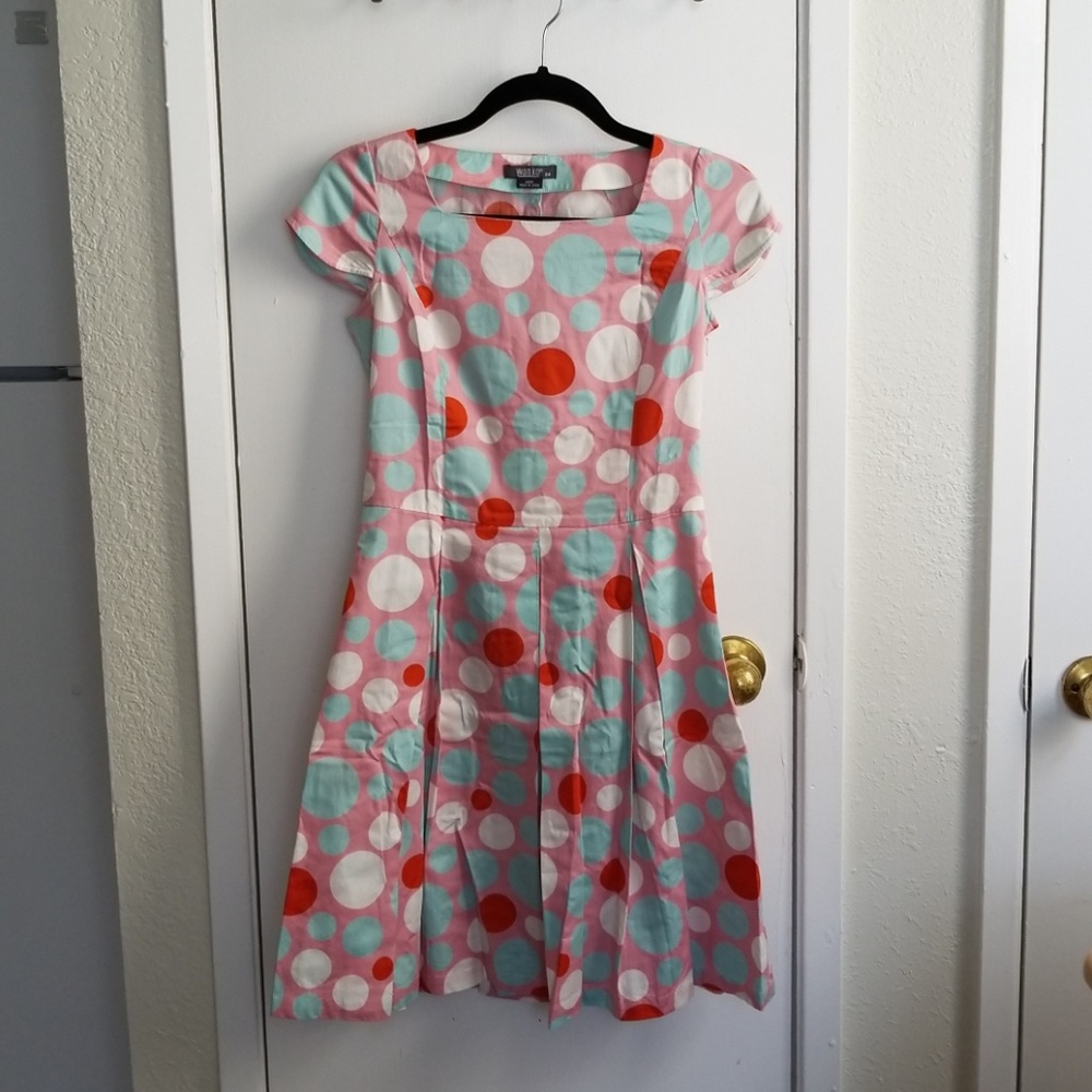 EUC Vintage-Inspired Cotton Candy Polka Dot Dress